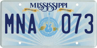 MS license plate MNA073