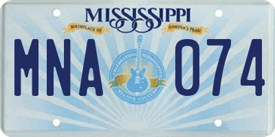 MS license plate MNA074