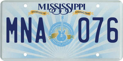 MS license plate MNA076