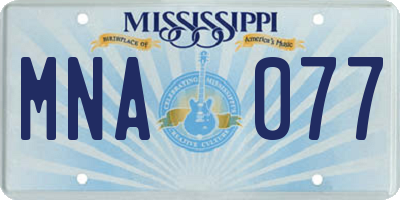 MS license plate MNA077
