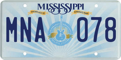 MS license plate MNA078