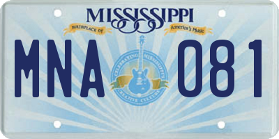 MS license plate MNA081