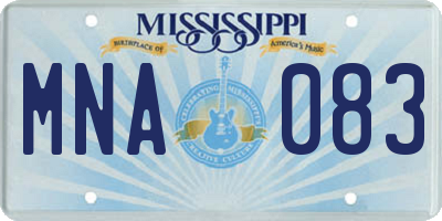 MS license plate MNA083
