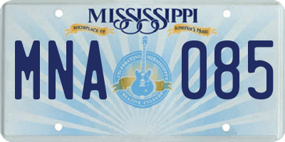 MS license plate MNA085