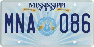 MS license plate MNA086