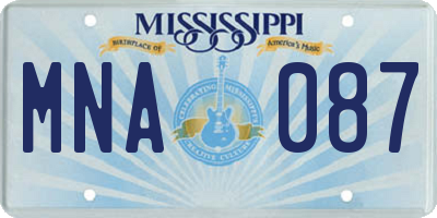 MS license plate MNA087