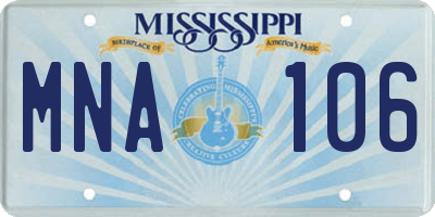MS license plate MNA106