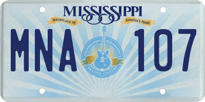 MS license plate MNA107