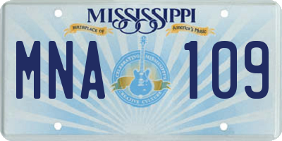 MS license plate MNA109