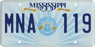MS license plate MNA119