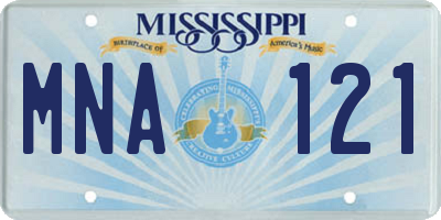 MS license plate MNA121