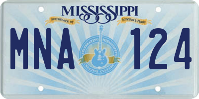 MS license plate MNA124