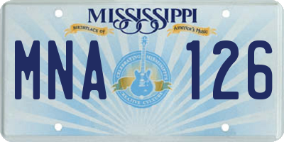 MS license plate MNA126