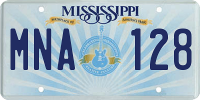 MS license plate MNA128