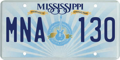 MS license plate MNA130