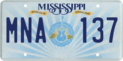 MS license plate MNA137