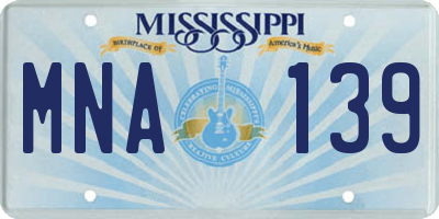 MS license plate MNA139