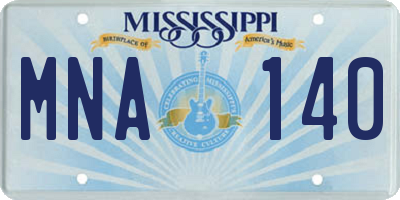 MS license plate MNA140