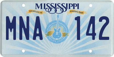 MS license plate MNA142
