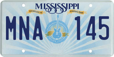 MS license plate MNA145