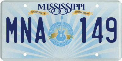 MS license plate MNA149