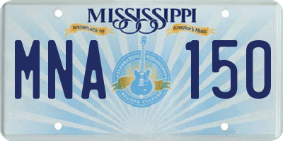 MS license plate MNA150