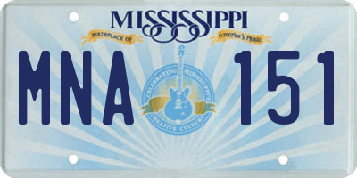 MS license plate MNA151