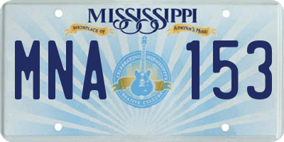 MS license plate MNA153