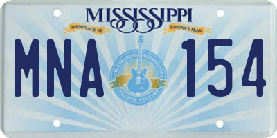 MS license plate MNA154