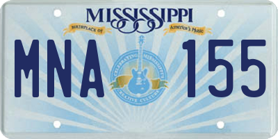 MS license plate MNA155