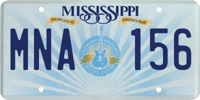 MS license plate MNA156