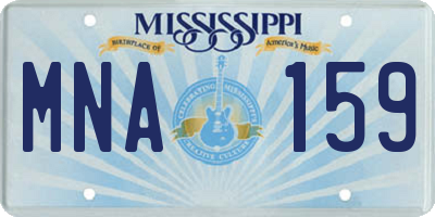 MS license plate MNA159