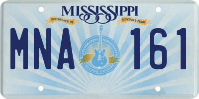 MS license plate MNA161