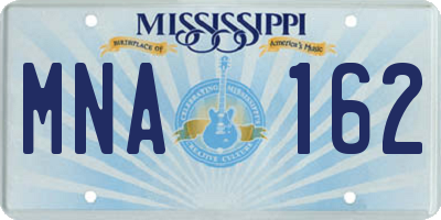 MS license plate MNA162
