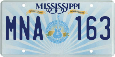 MS license plate MNA163