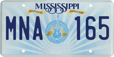 MS license plate MNA165