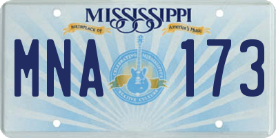 MS license plate MNA173