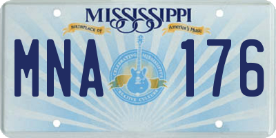MS license plate MNA176