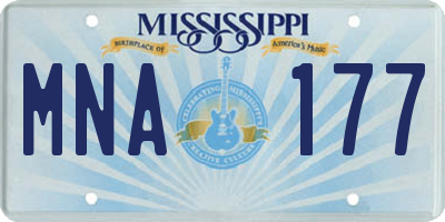MS license plate MNA177