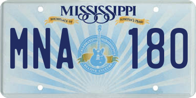 MS license plate MNA180