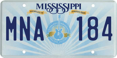 MS license plate MNA184