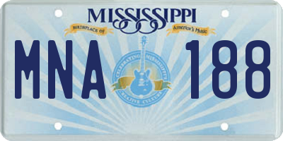 MS license plate MNA188