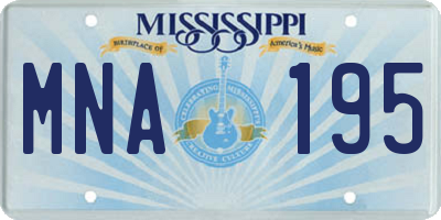 MS license plate MNA195