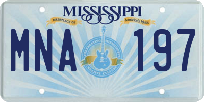 MS license plate MNA197