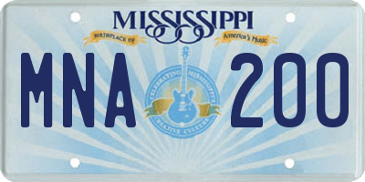 MS license plate MNA200
