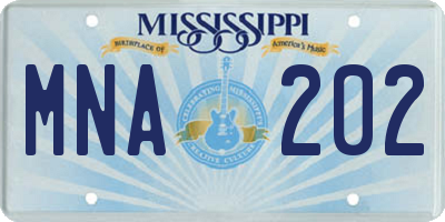 MS license plate MNA202