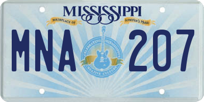 MS license plate MNA207