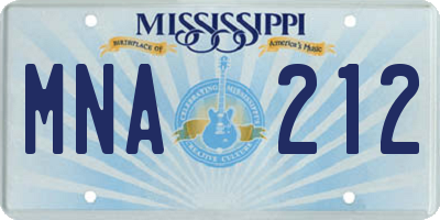 MS license plate MNA212