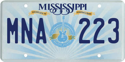 MS license plate MNA223