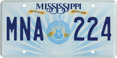 MS license plate MNA224